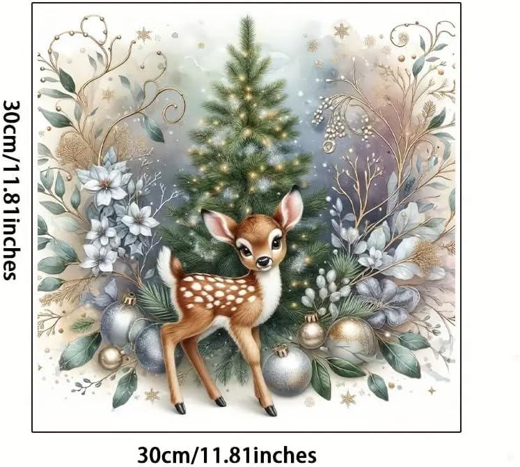 DIDOSOFT Christmas Festive Deer and Tree Toilet Cover Sticker Decals,Fish Bird Flower Leaf Waterproof Toilet Lid Tank Seat Decals Cistern Self-Adhesive Bathroom Wall Sticker - Image 3